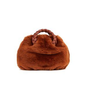 NWT HEREU Bombon shearling top handle bag